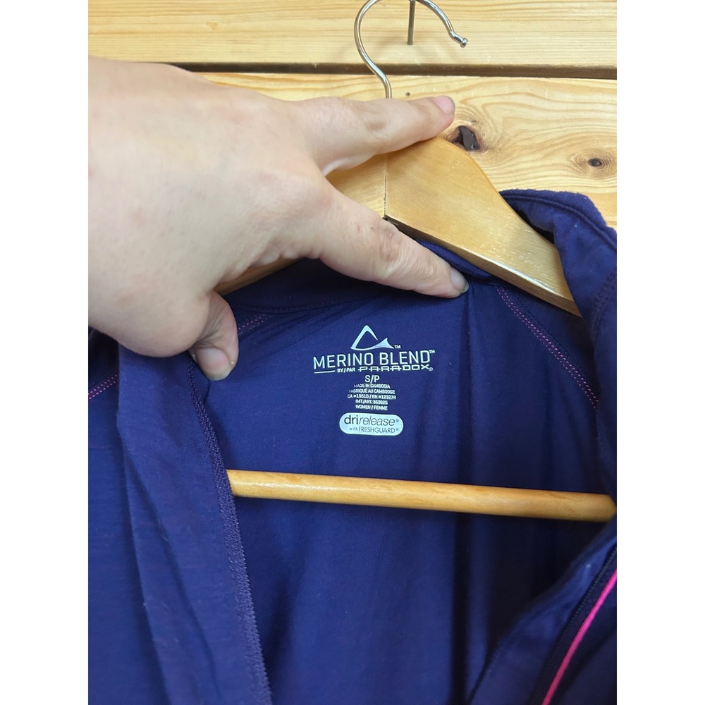 Paradox Merino Blend Purple 1/4 Zip Base Layer Top Womens‎ Small S/P Mock Neck - Picture 6 of 8